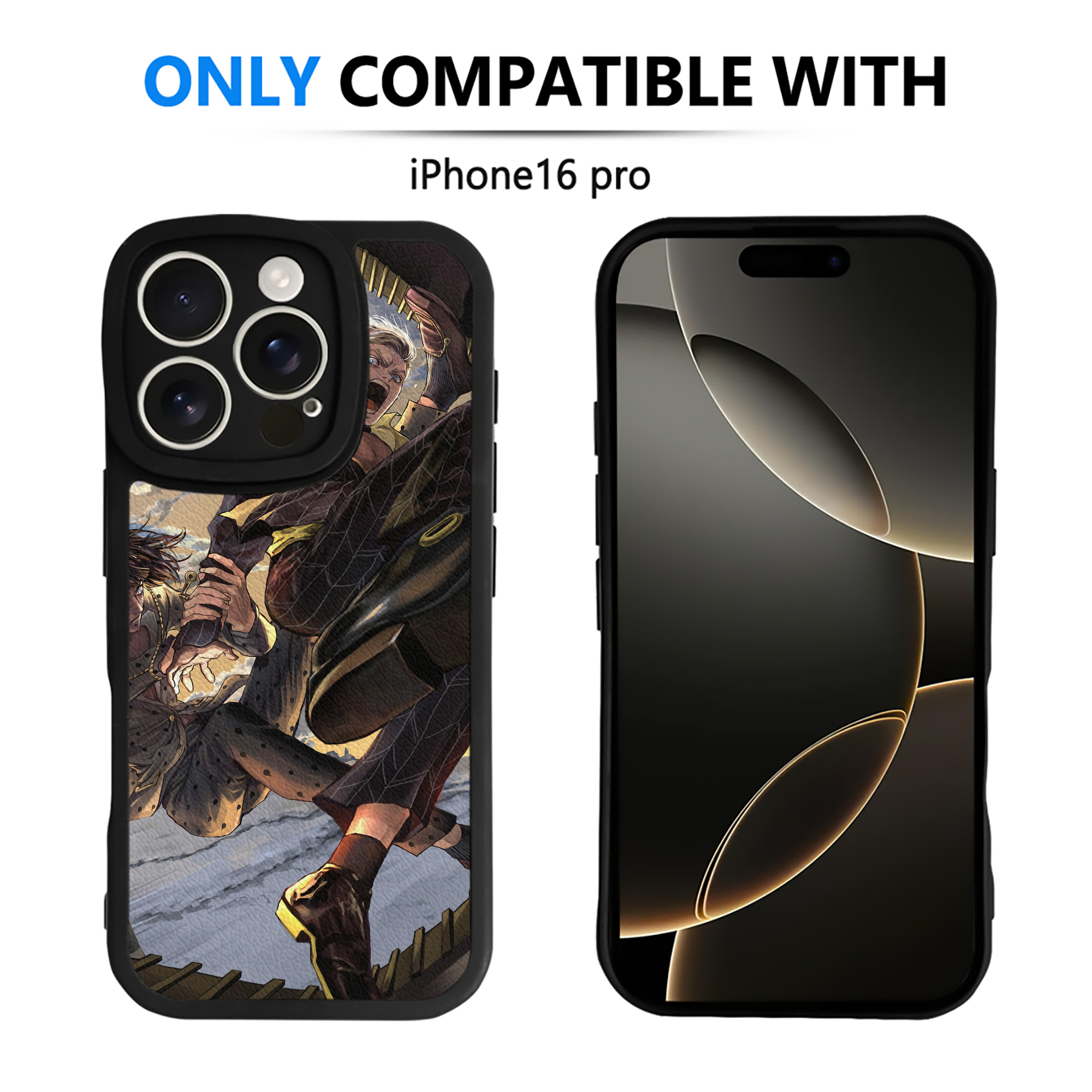 （画像用） ジョジョの奇妙な冒険 JoJo's Bizarre Adventure 【iPhone 16シリーズ対応】シリコンスマホケース（レザー調） 材質：シリコン